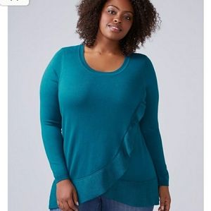 Lane Bryant wrapped ruffle hem sweater - NWT